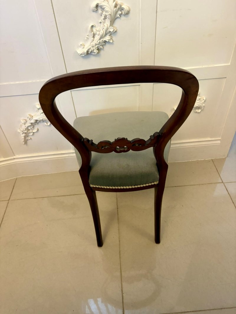 Set of Six Antique Victorian Quality Carved Mahogany Dining Chairs - Image 5